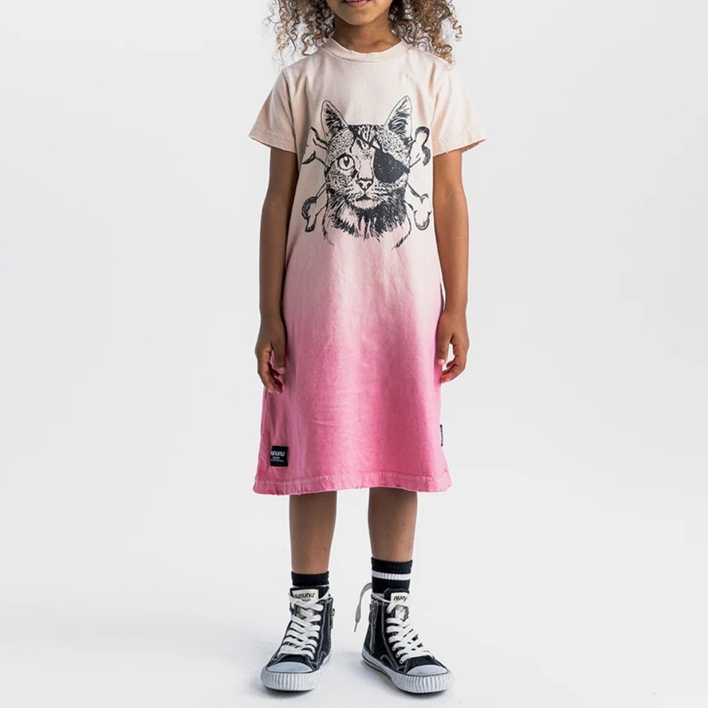 NUNUNU Pink Ombre Captain Cat Dress